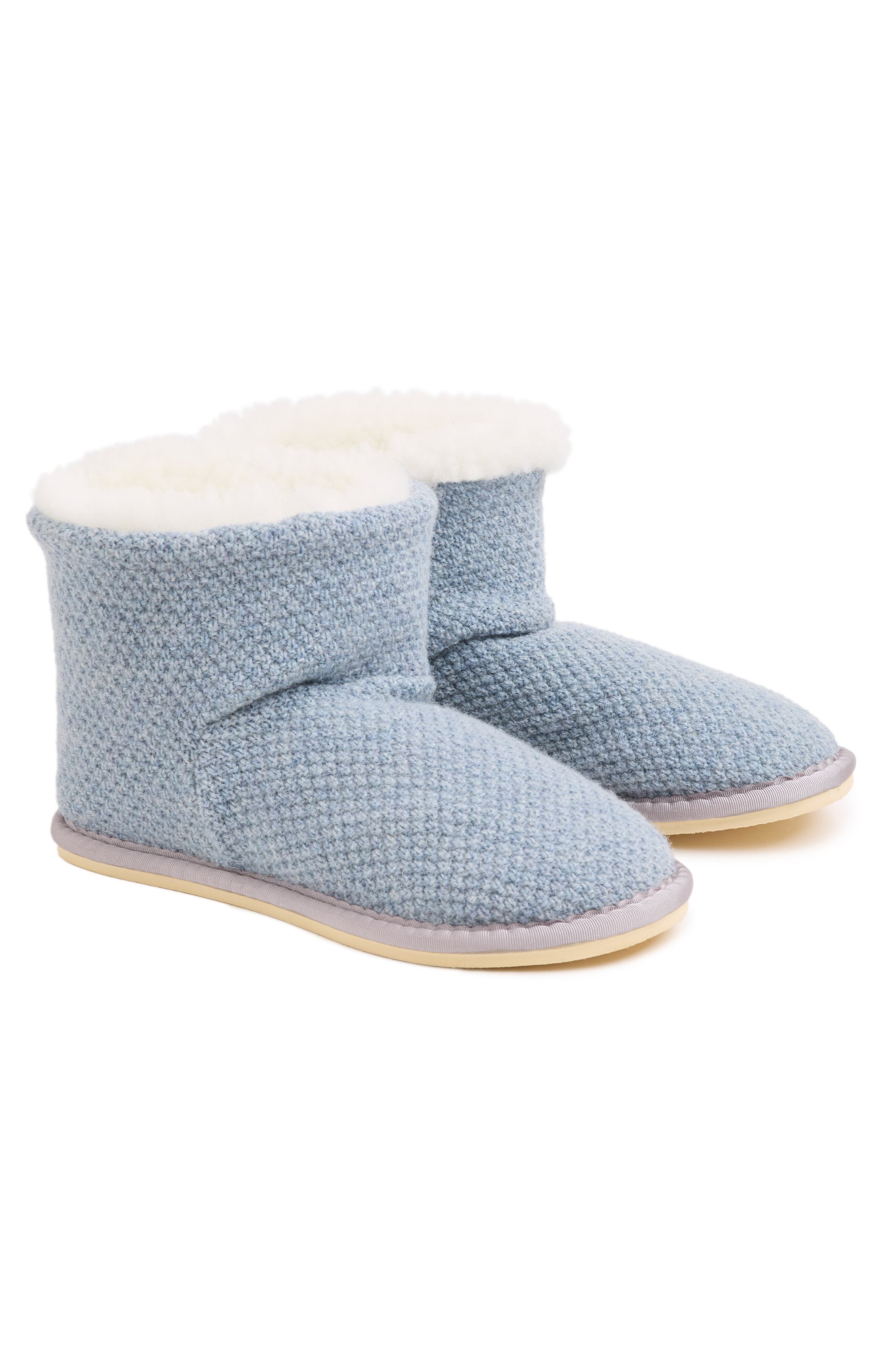 Celtic & Co. British Knitted Shortie Slippers, Alternate, color, Vintage Blue