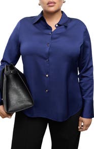 MANGO Flowy Satin Shirt