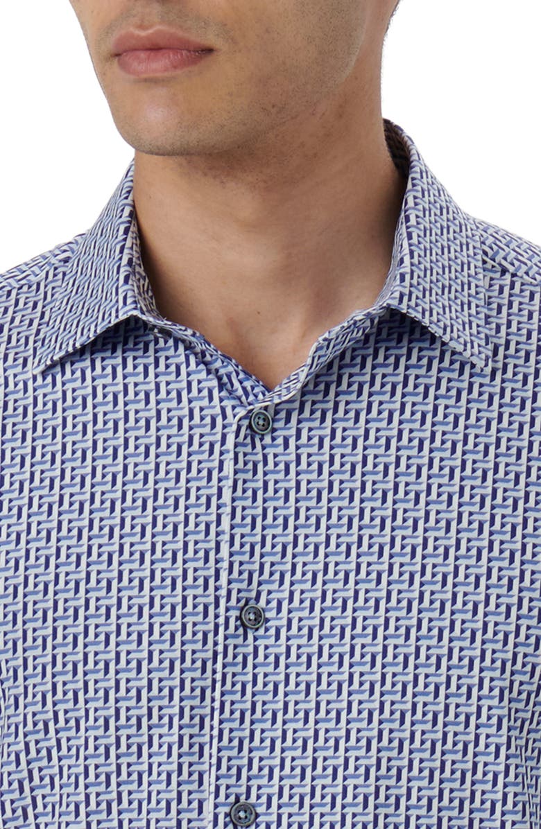 Bugatchi James OoohCotton<sup>®</sup> Geometric Print Button-Up Shirt, Alternate, color,