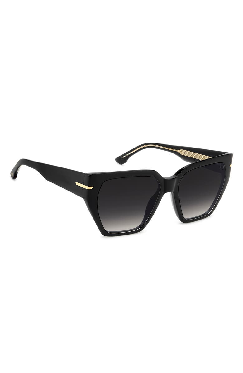 Victoria Beckham 57mm Gradient Square Sunglasses, Alternate, color, Black/ Dark Grey Sf