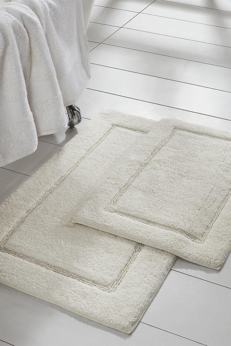 Solid Loop Non-Slip Bath Mat 2-Piece Set, Main, color, WHITE