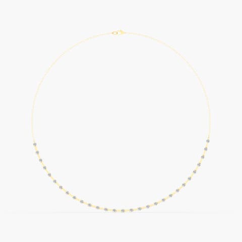 Orbit Half Tennis Lab Diamond Necklace in 14K