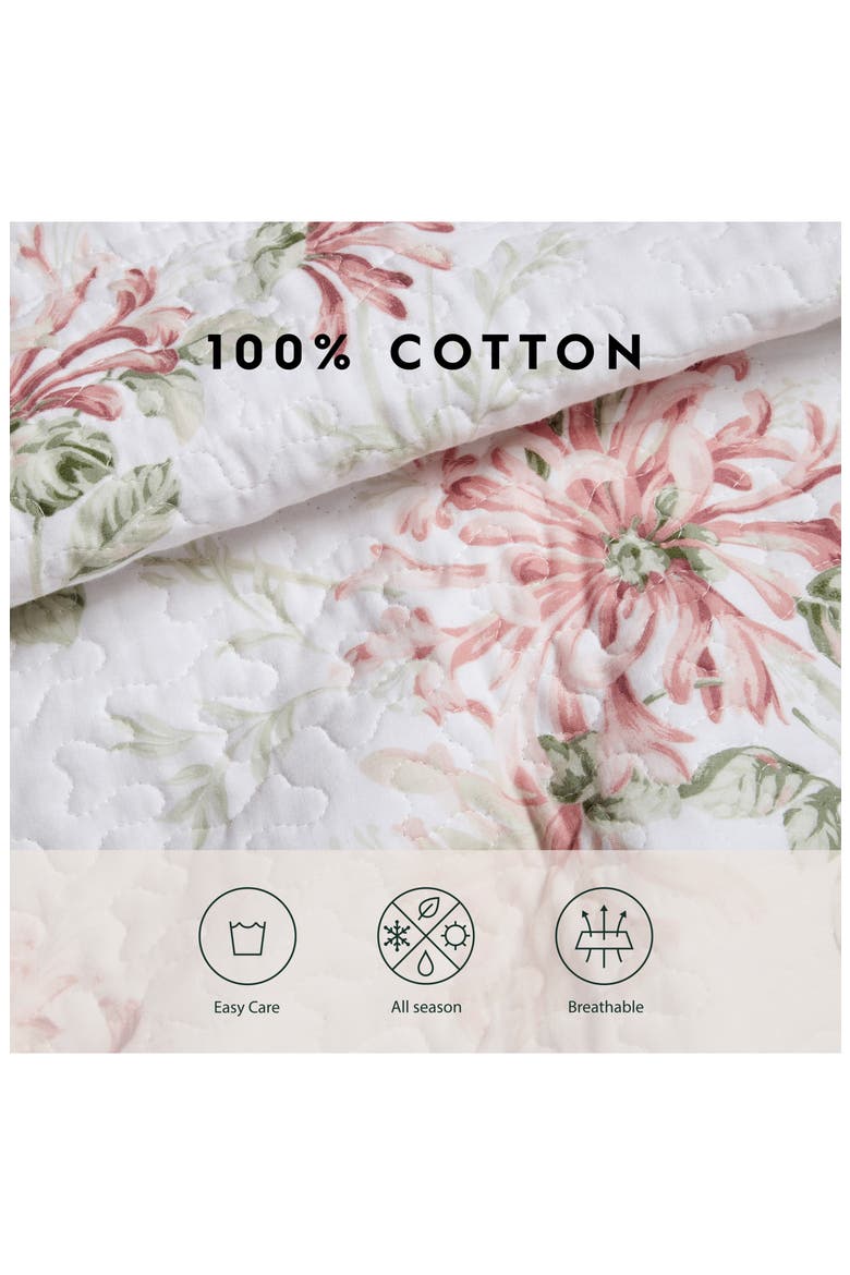 Honeysuckle Twin Quilt & Sham Set, Alternate, color, BLUSH