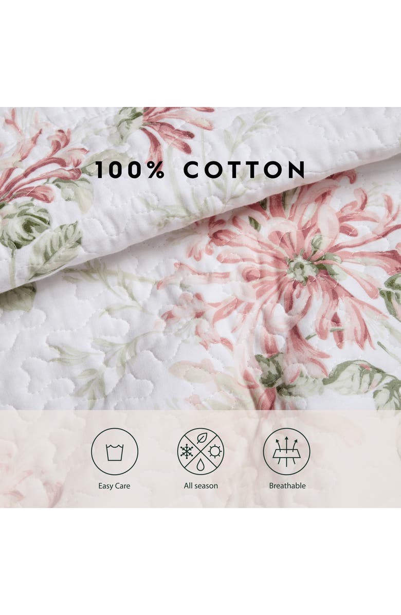 Laura Ashley Honeysuckle Twin Quilt & Sham Set, Alternate, color, Blush
