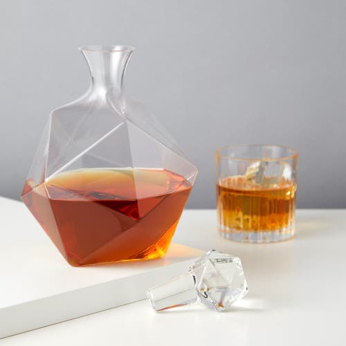 Viski Seneca Faceted Crystal Liquor Decanter In Clear