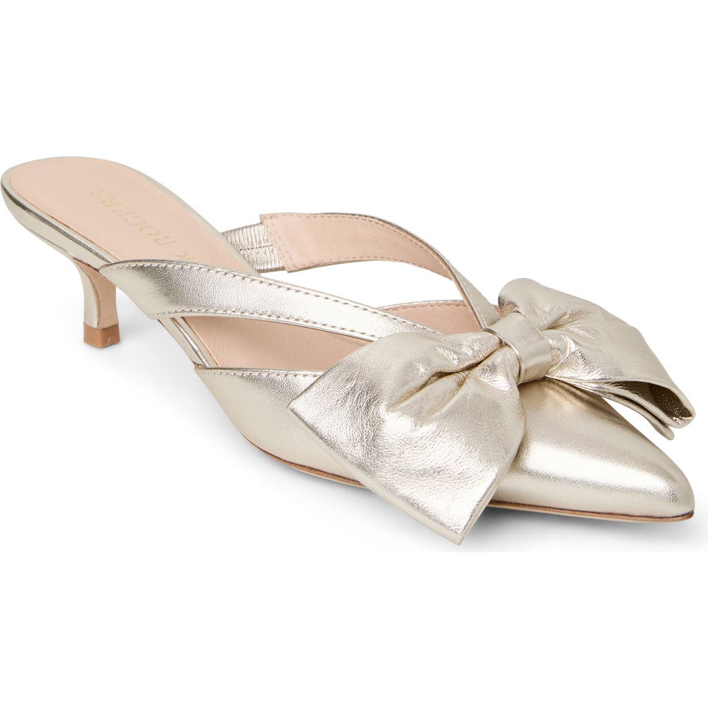 Jack Rogers Cynthia Bow Pointed Toe Mule In Jacks Platinum