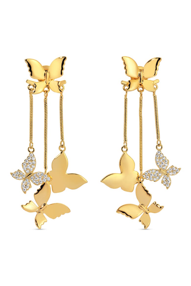 Lihua Butterfly Drop Earrings, Main, color, GOLD