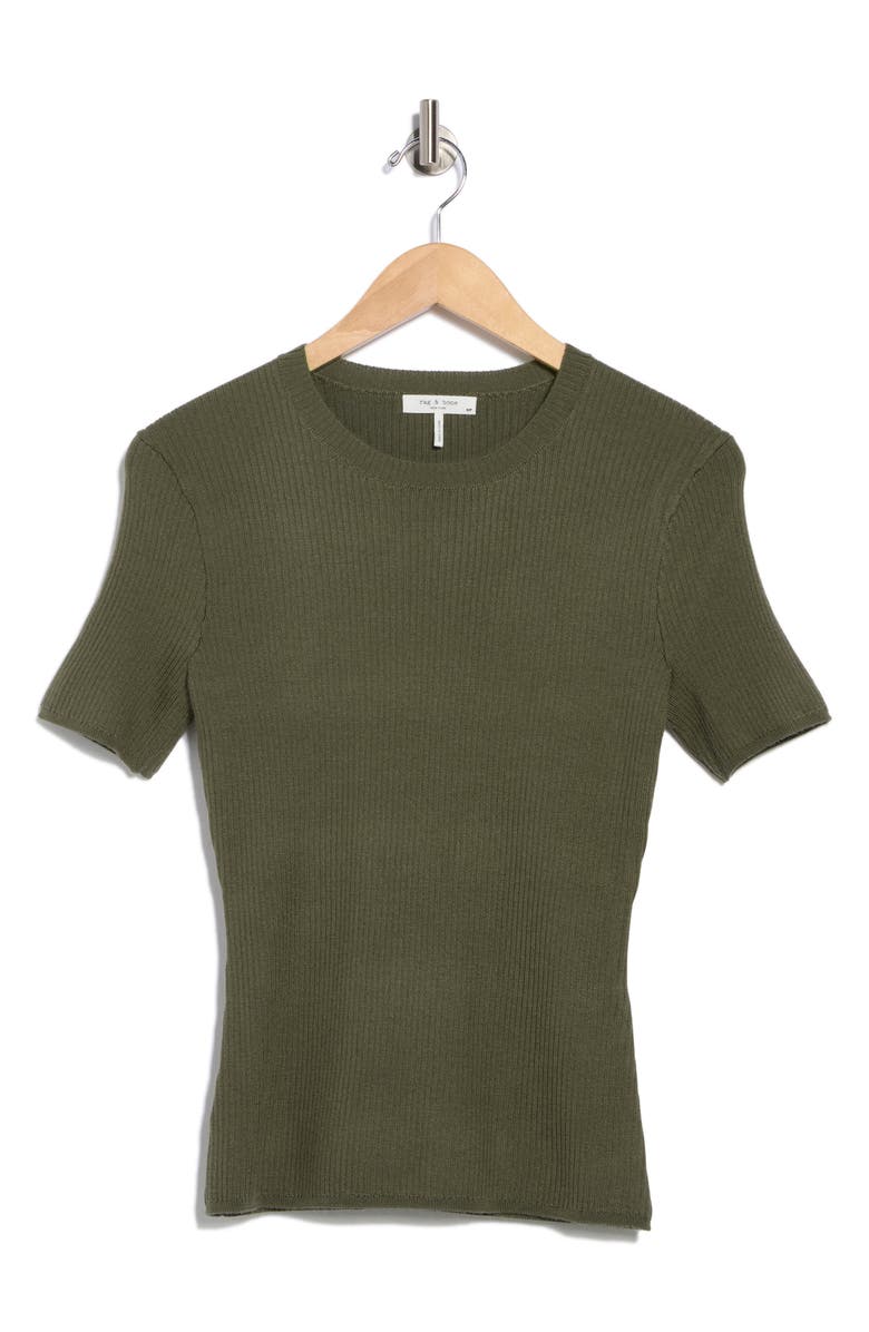 rag & bone Annalise Rib T-Shirt, Alternate, color, Gravel