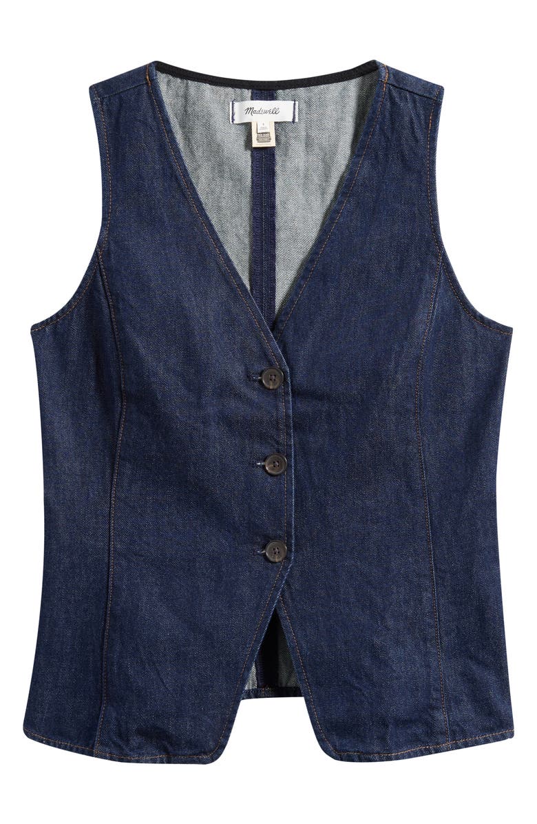 Madewell Denim Cutaway Vest, Alternate, color, Rinse Wash