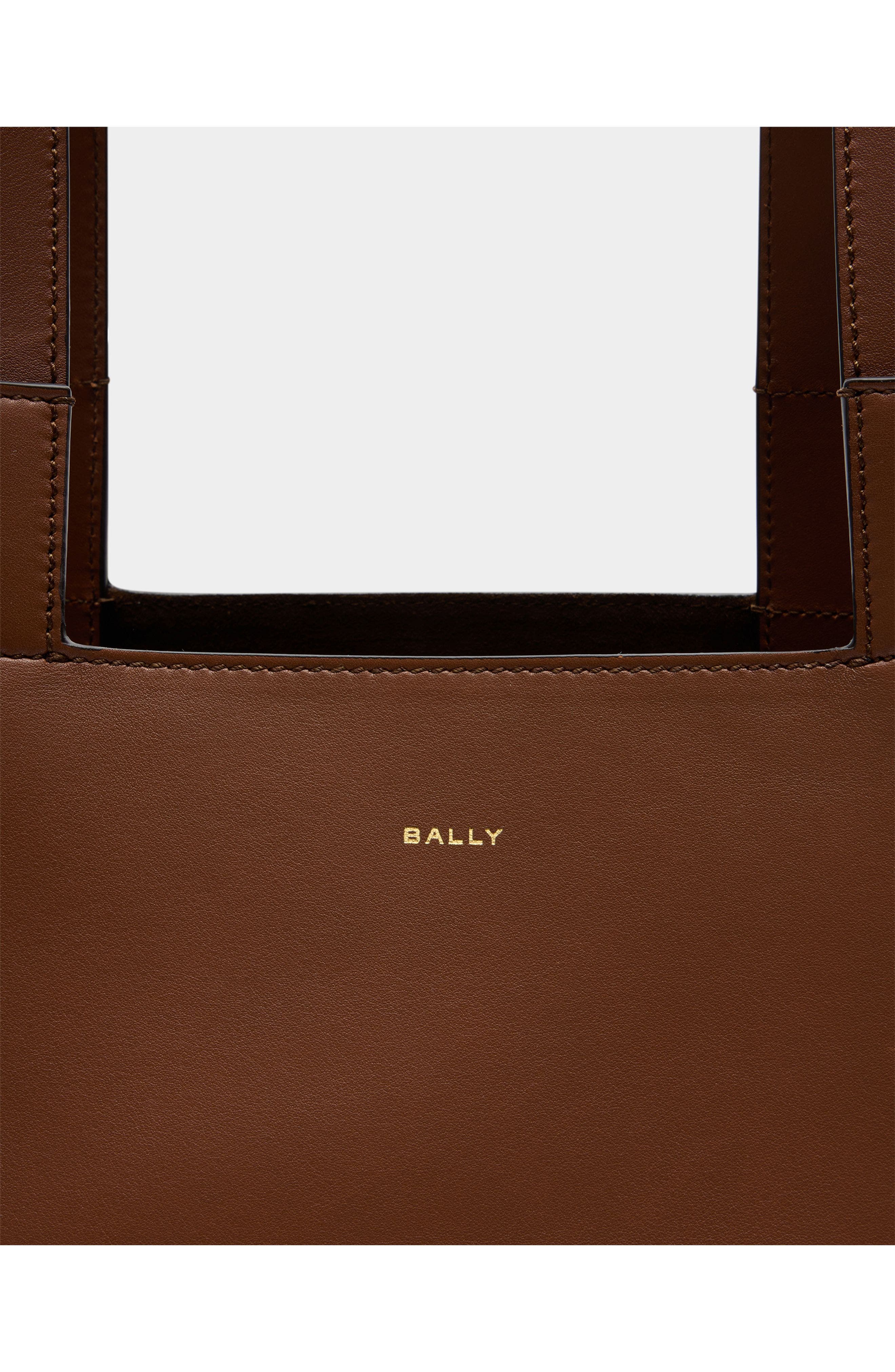 Bally Easy Bally Tote Bag in Leather and Plain Finish, Alternate, color, Brown
