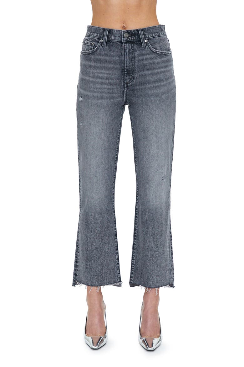 Ally Raw Step Hem High Waist Crop Bootcut Jeans, Main, color, EARL GREY VINTAGE
