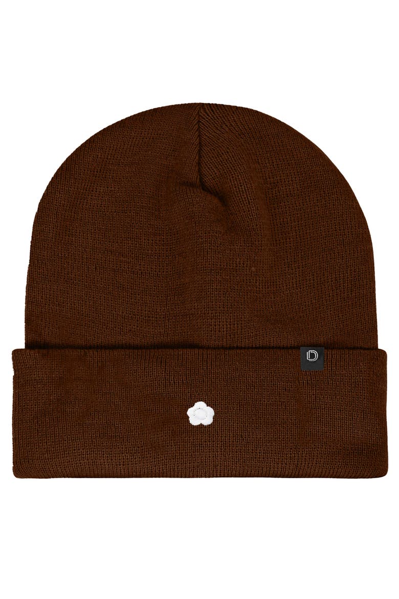 Lil Flower Beanie Cap, Main, color, Brown