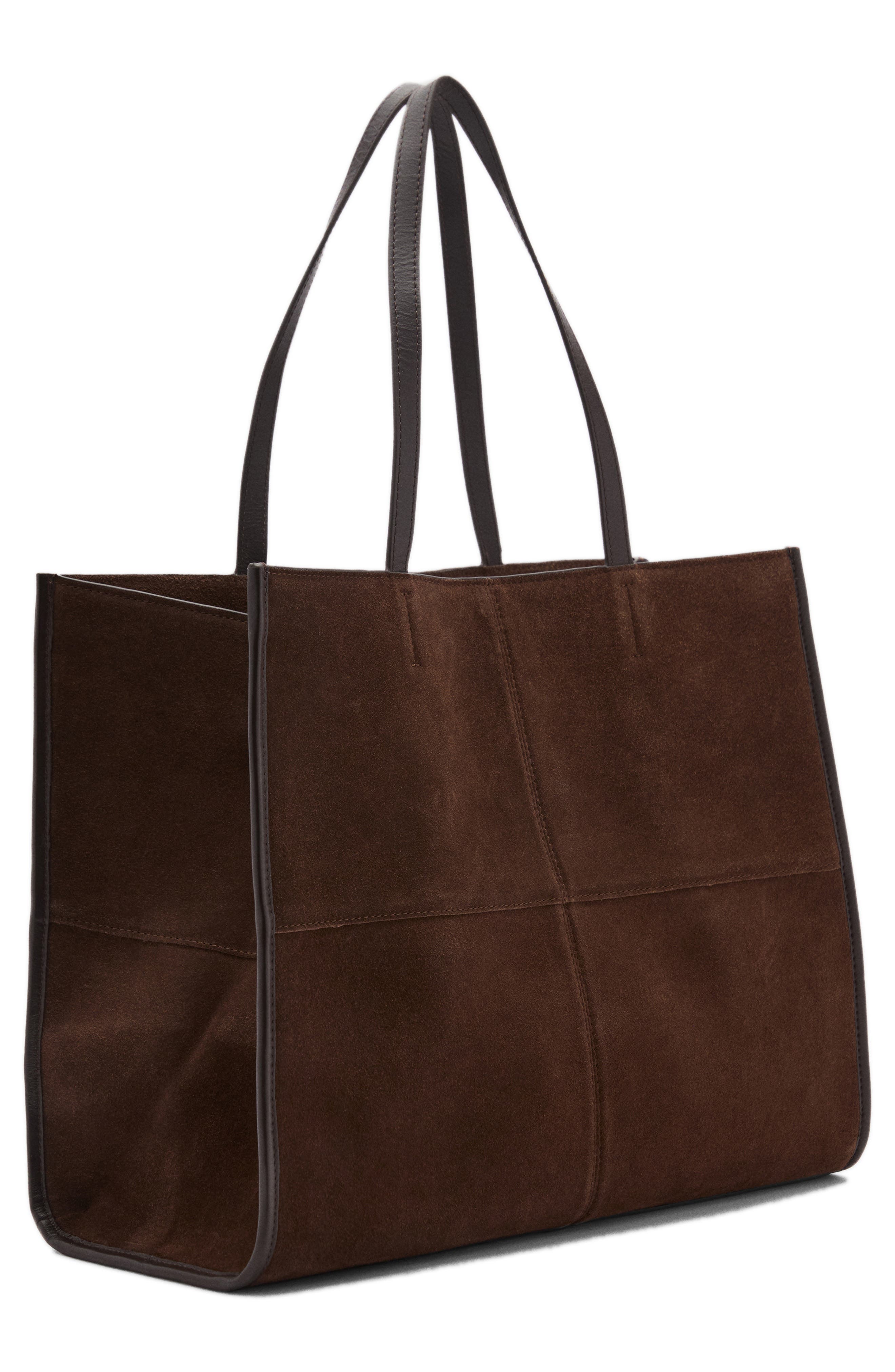MANGO Leather Shopper Bag, Alternate, color, 