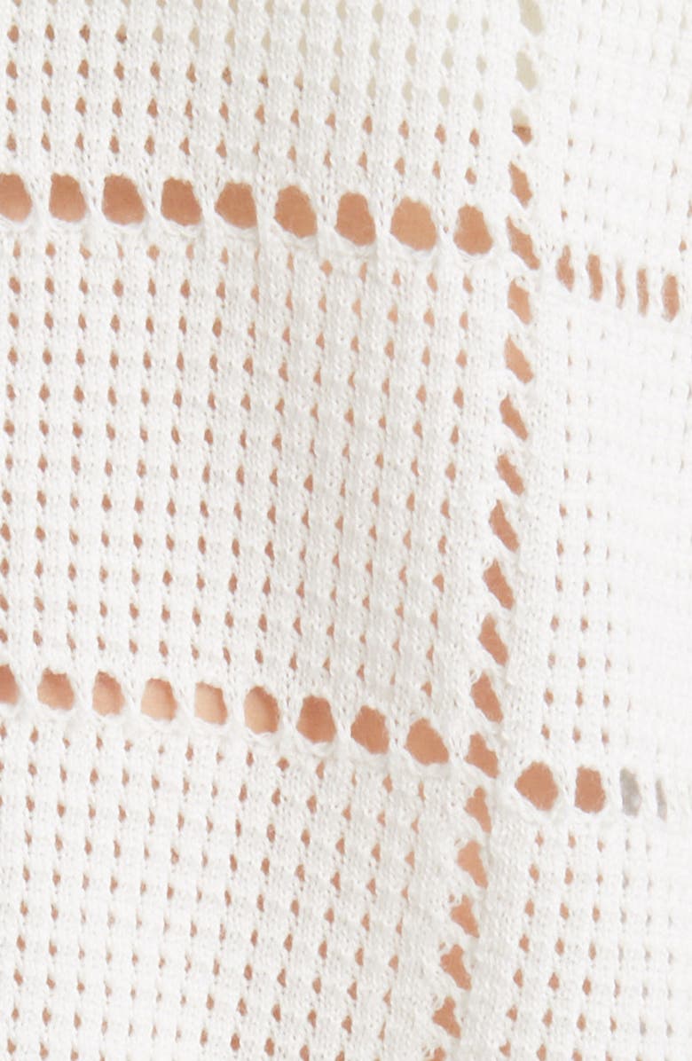 Rails Clemente Open Stitch Short Sleeve Cotton Button-Up Polo Sweater, Alternate, color,