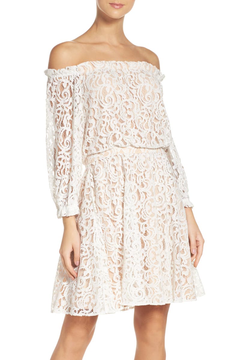 Chelsea28 Lace Off the Shoulder Dress, Main, color, 