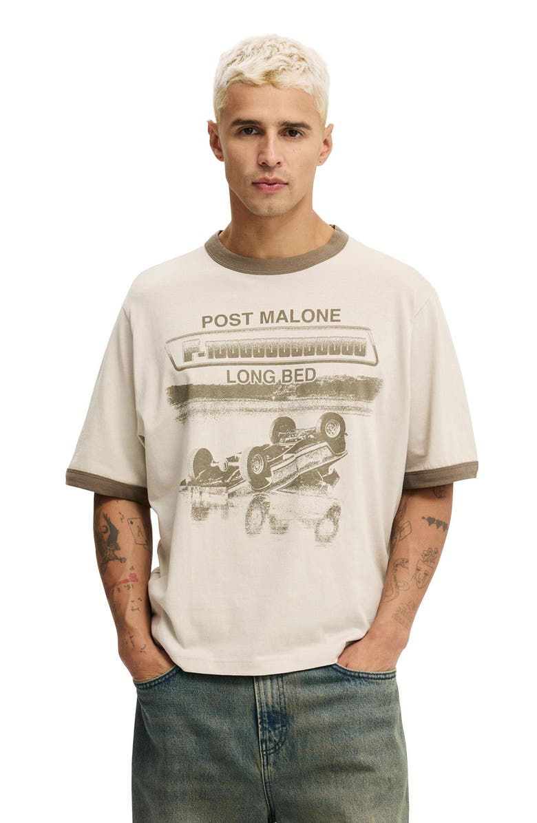 Cotton On Men's Cropped Fit Music T-Shirt, Main, color, Sand Dune  Post Malone -