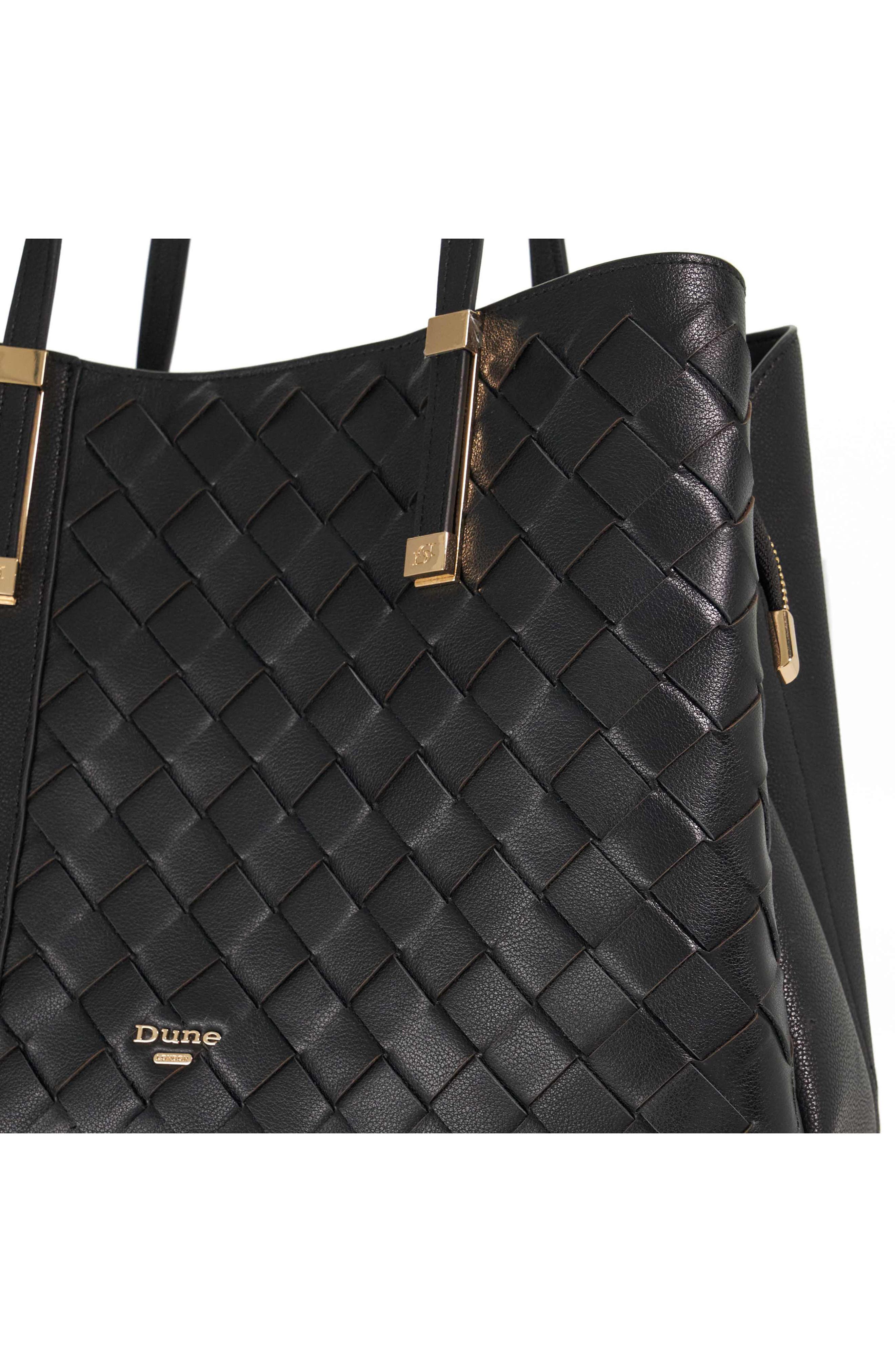 Dune London Dorry Leather Tote, Alternate, color, Black