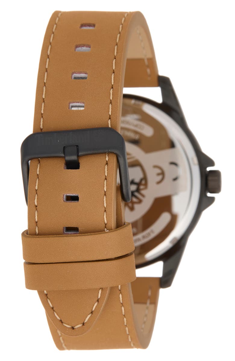 Timberland Classic Quartz Leather Strap Watch, 42.5mm, Alternate, color, Tan