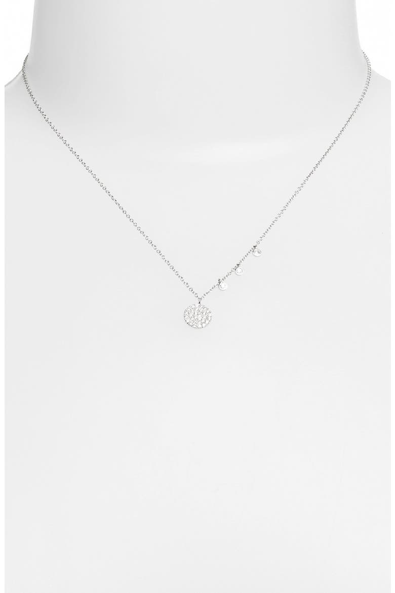 Dazzling Diamond Disc Pendant Necklace, Alternate, color, WHITE GOLD