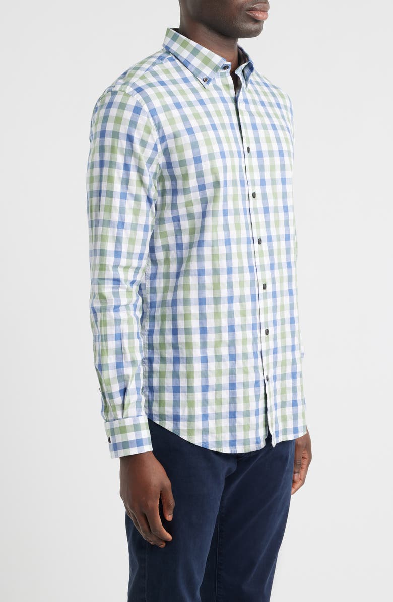 johnnie-O Candler Plaid Button-Down Shirt, Alternate, color, Forest