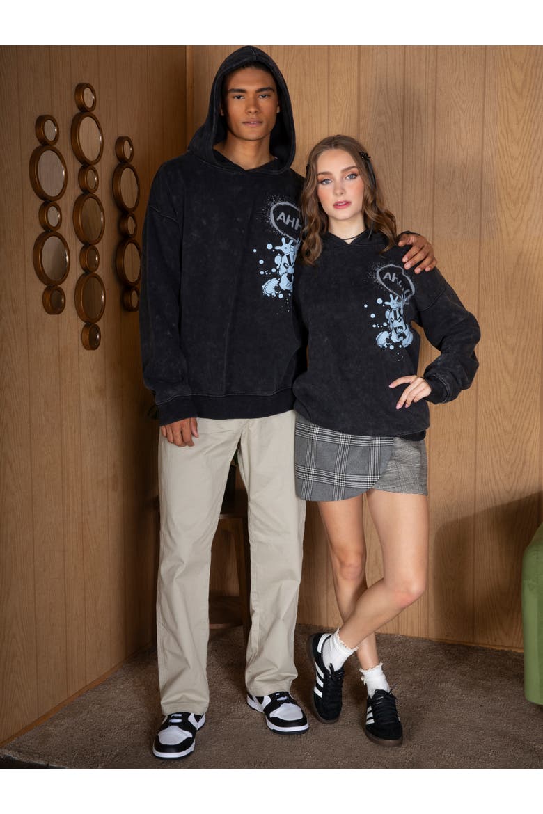 Mickey Mouse Fleece Pullover Hoodie, Alternate, color, Mickey Black Blue