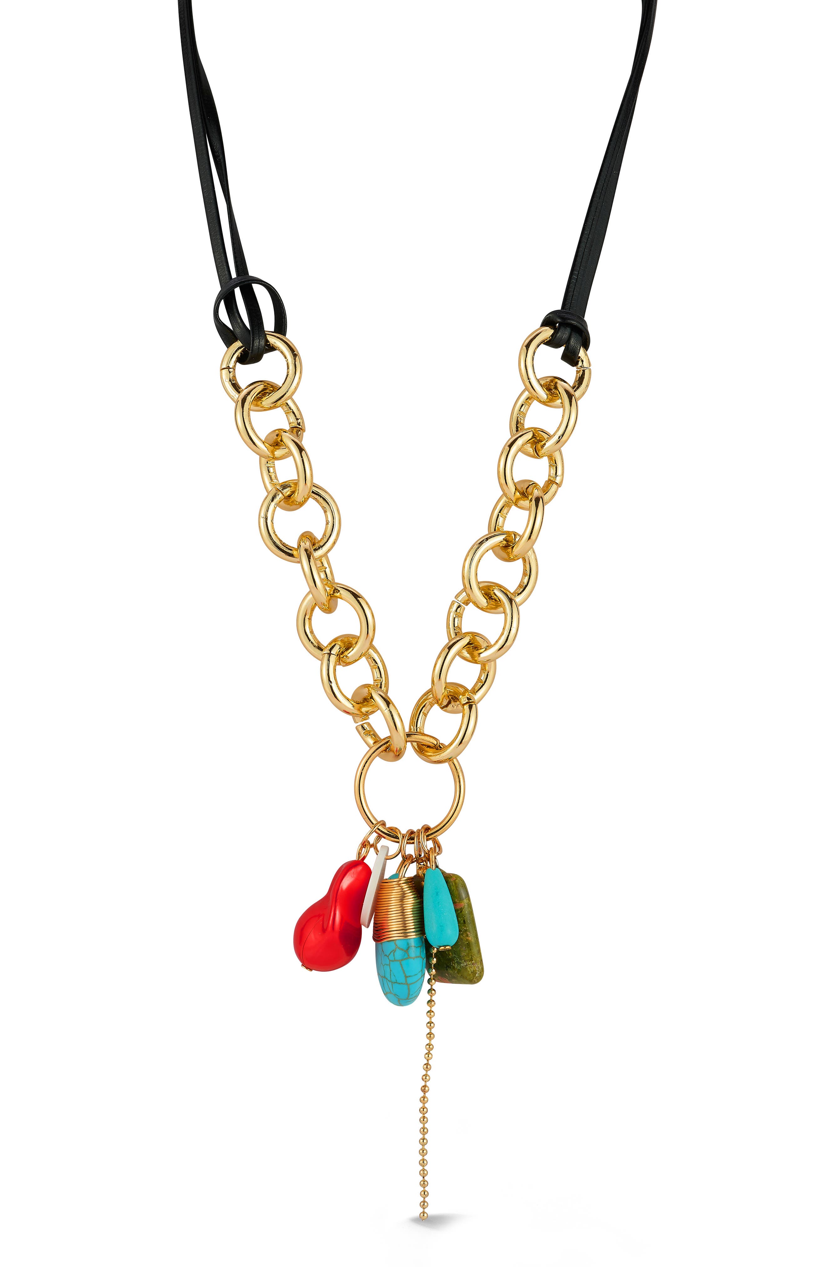 Charm Curb Chain Statement Necklace