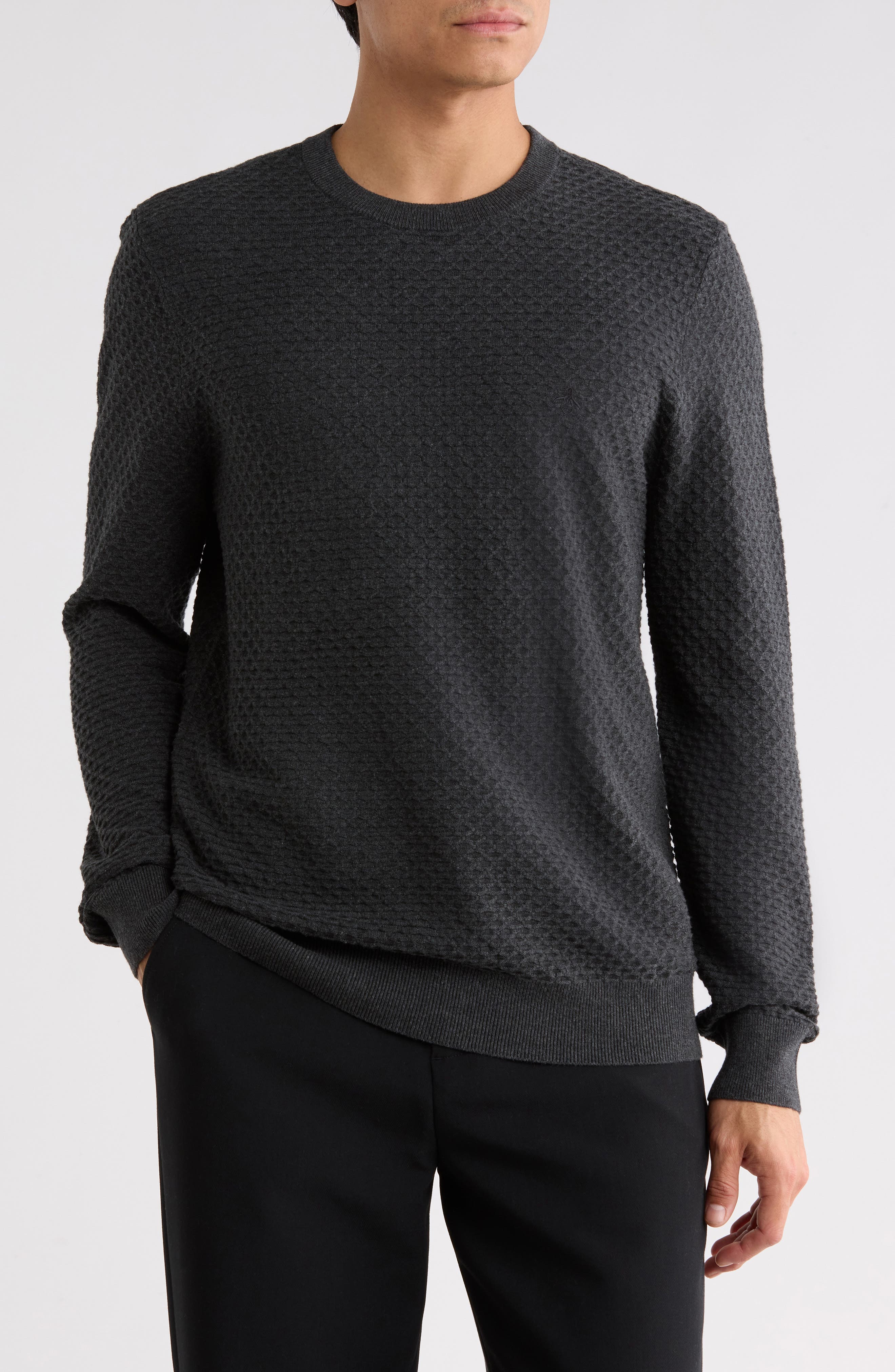 Geometric Textured Crewneck Sweater