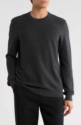 Geometric Textured Crewneck Sweater