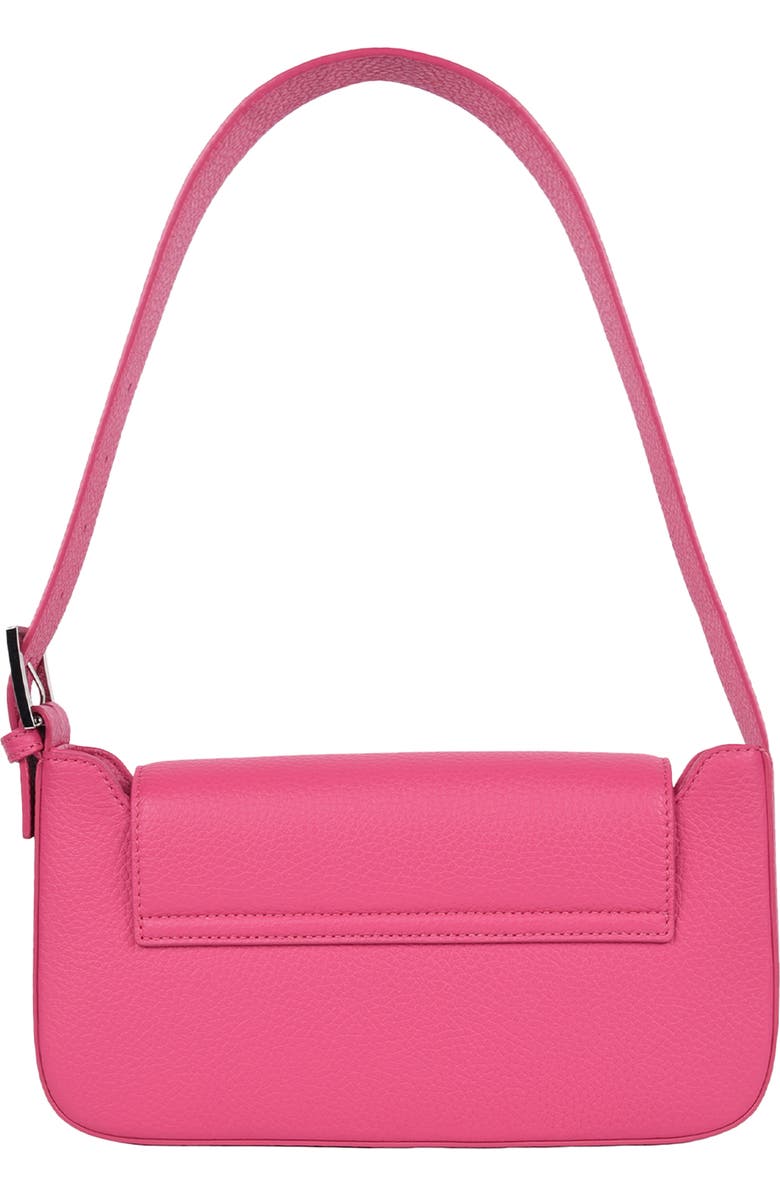 HYER GOODS Upcycled Leather Shoulder Bag with Buckle, Alternate, color, Fuschia