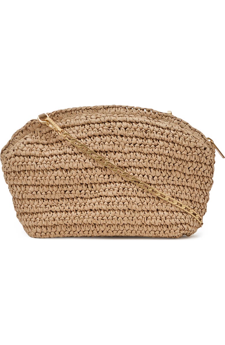 Reiss Fern Straw Clutch, Alternate, color, Natural