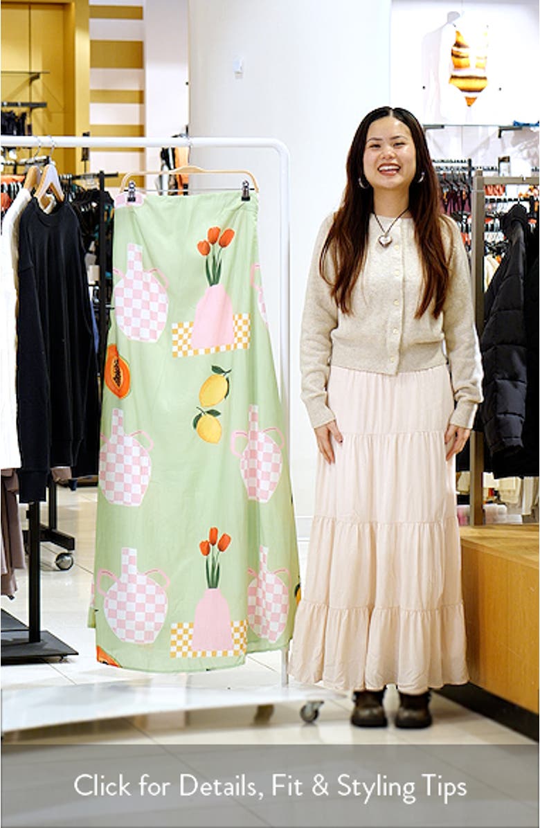 Piccolo Fruit Print Strapless Maxi Dress, sales video thumbnail