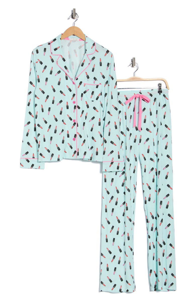 PJ Salvage Jersey Pajamas, Alternate, color, Mint