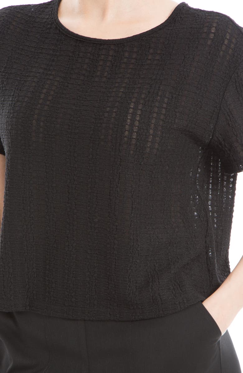 MAX STUDIO Textured Knit T-Shirt, Alternate, color, Black