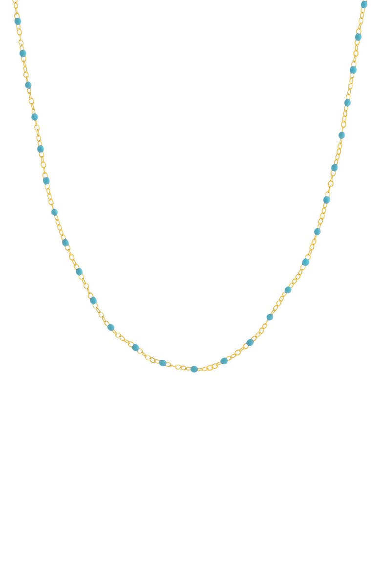 Enamel Station Chain Necklace, Main, color, TURQUOISE