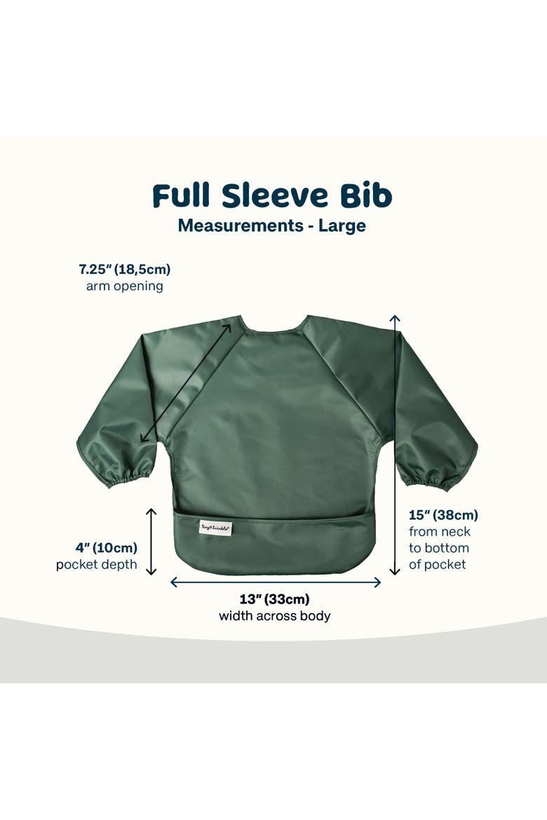 Mess-Proof/Waterproof 2-Pack Long-Sleeve Bib, Alternate, color, Slate Olive