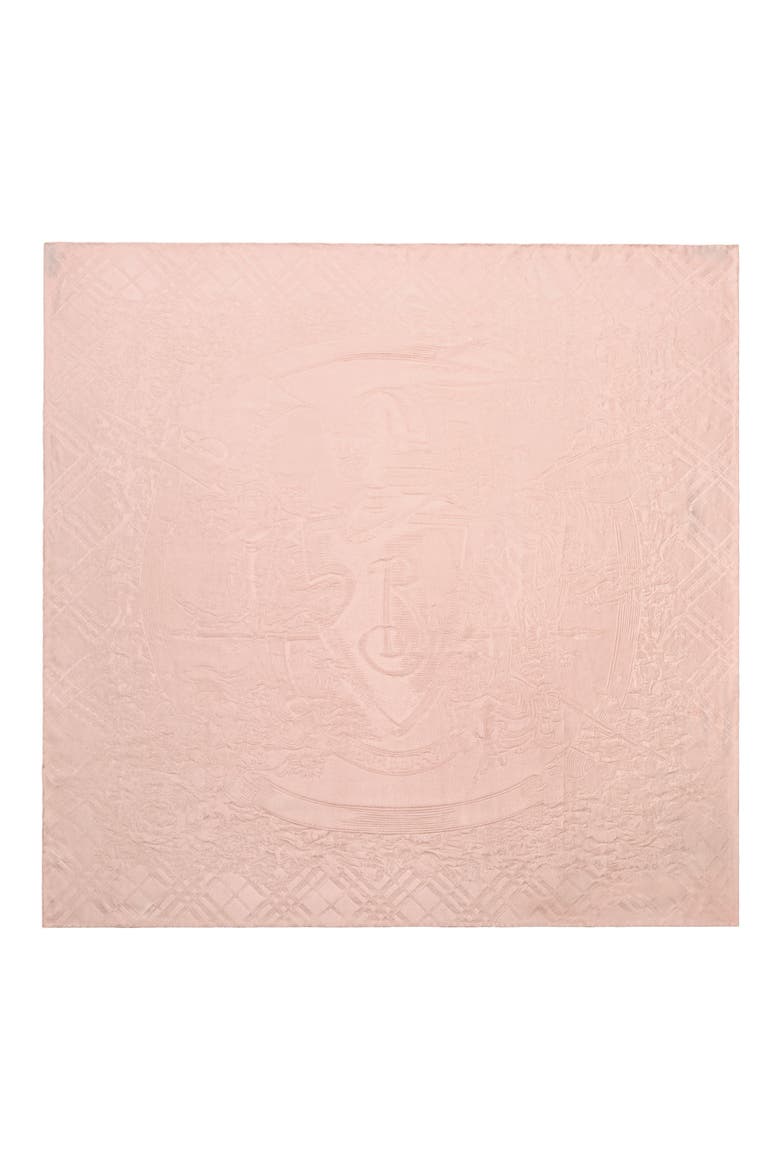 Floral Crest Silk Jacquard Scarf, Alternate, color, COMPACT PINK