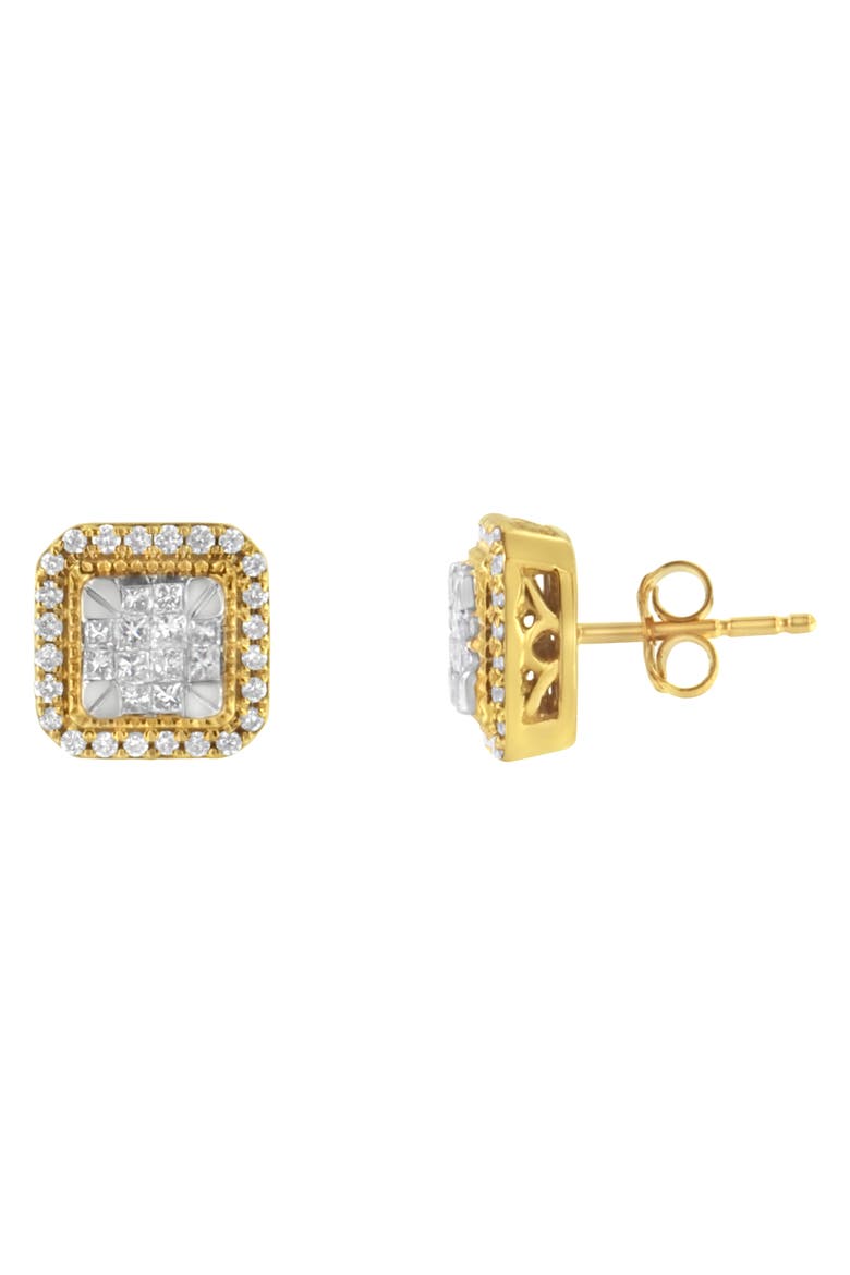 10KT Yellow Gold Diamond Stud Earrings, Alternate, color, Yellow