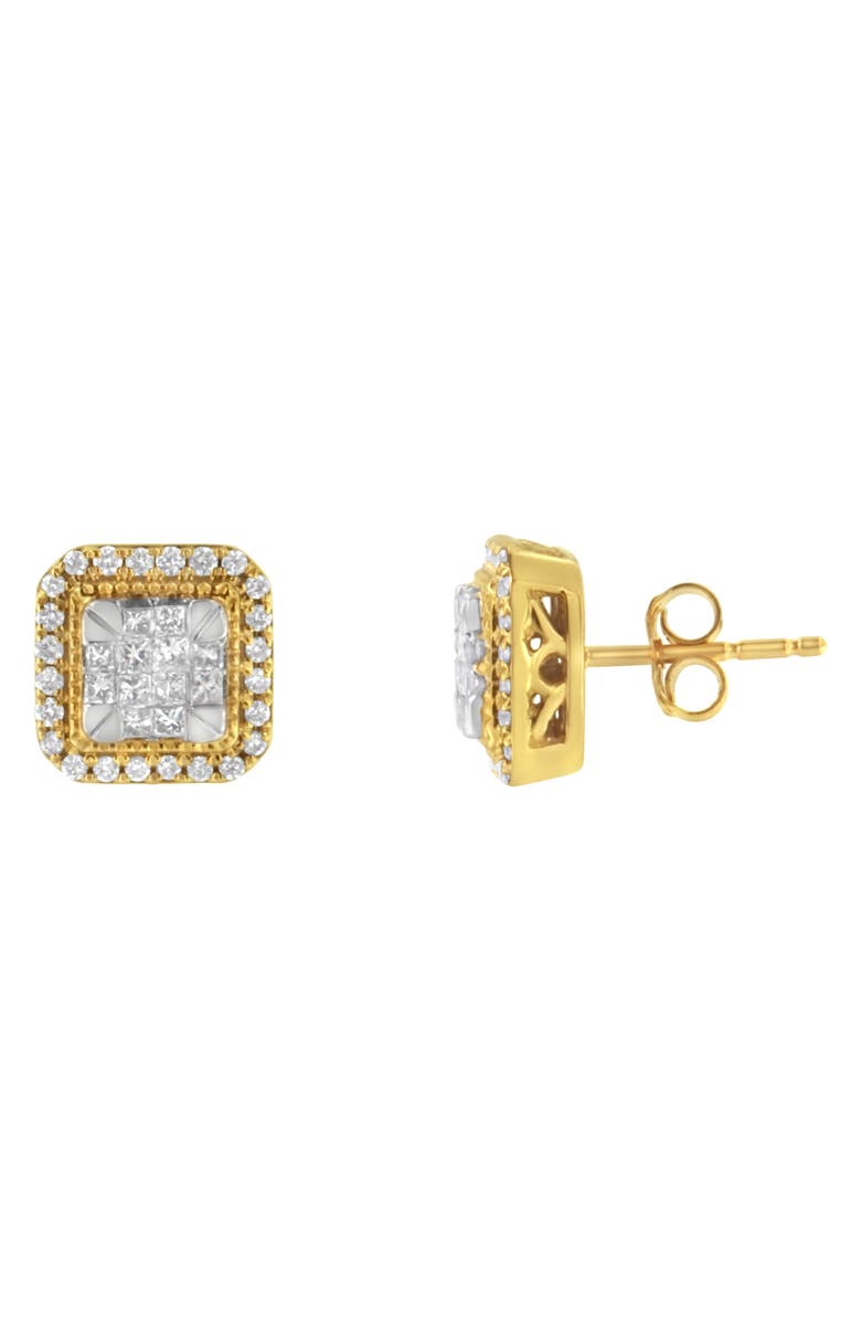 Haus of Brilliance 10KT Yellow Gold Diamond Stud Earrings, Alternate, color, Yellow