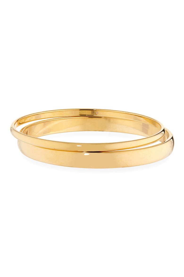 Set of 2 Demi Fine Bangle Bracelets, Main, color, 14K GOLD PLATED