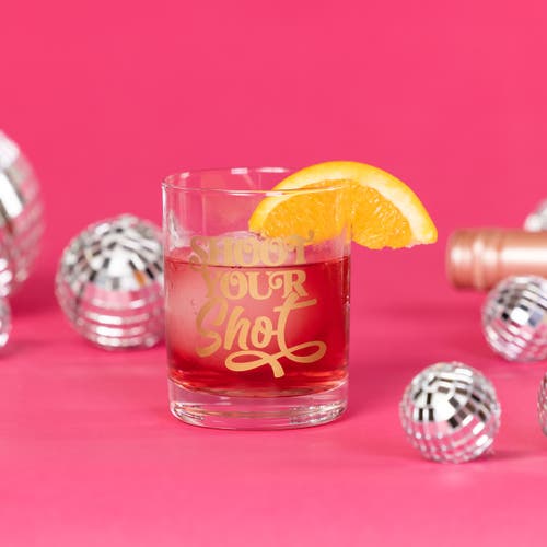 Totalee Gift Shoot Your Shot Rocks Glass Clear 10 oz In Transparent