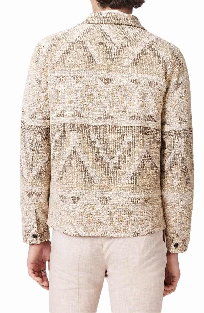 John Varvatos Byrne Geometric Shirt Jacket, Alternate, color, Light Khaki