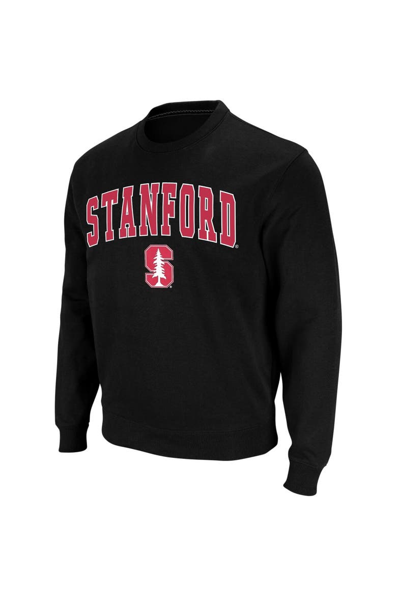 Men's Colosseum Black Stanford Cardinal Arch & Logo Crew Neck Sweatshirt, Alternate, color, Black