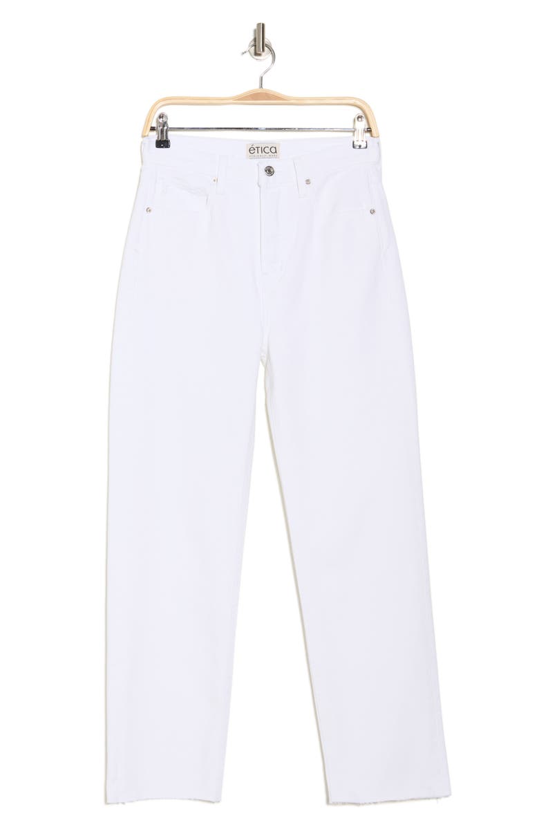 ÉTICA Tyler Raw Hem Straight Leg Jeans, Alternate, color, Vintage White