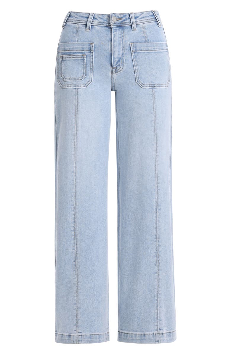 Bayeas Patch Pocket Mid Rise Wide Leg Jeans, Alternate, color, Light Blue