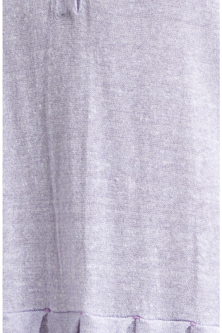 Snowflake Pointelle Linen & Cotton Polo Sweater Dress, Alternate, color, LILAC
