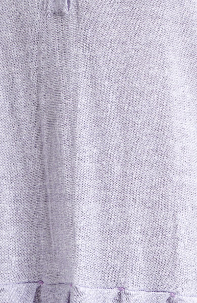 YanYan Snowflake Pointelle Linen & Cotton Polo Sweater Dress, Alternate, color, Lilac