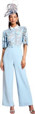 Coast Collared Lace Short Sleeve Jumpsuit