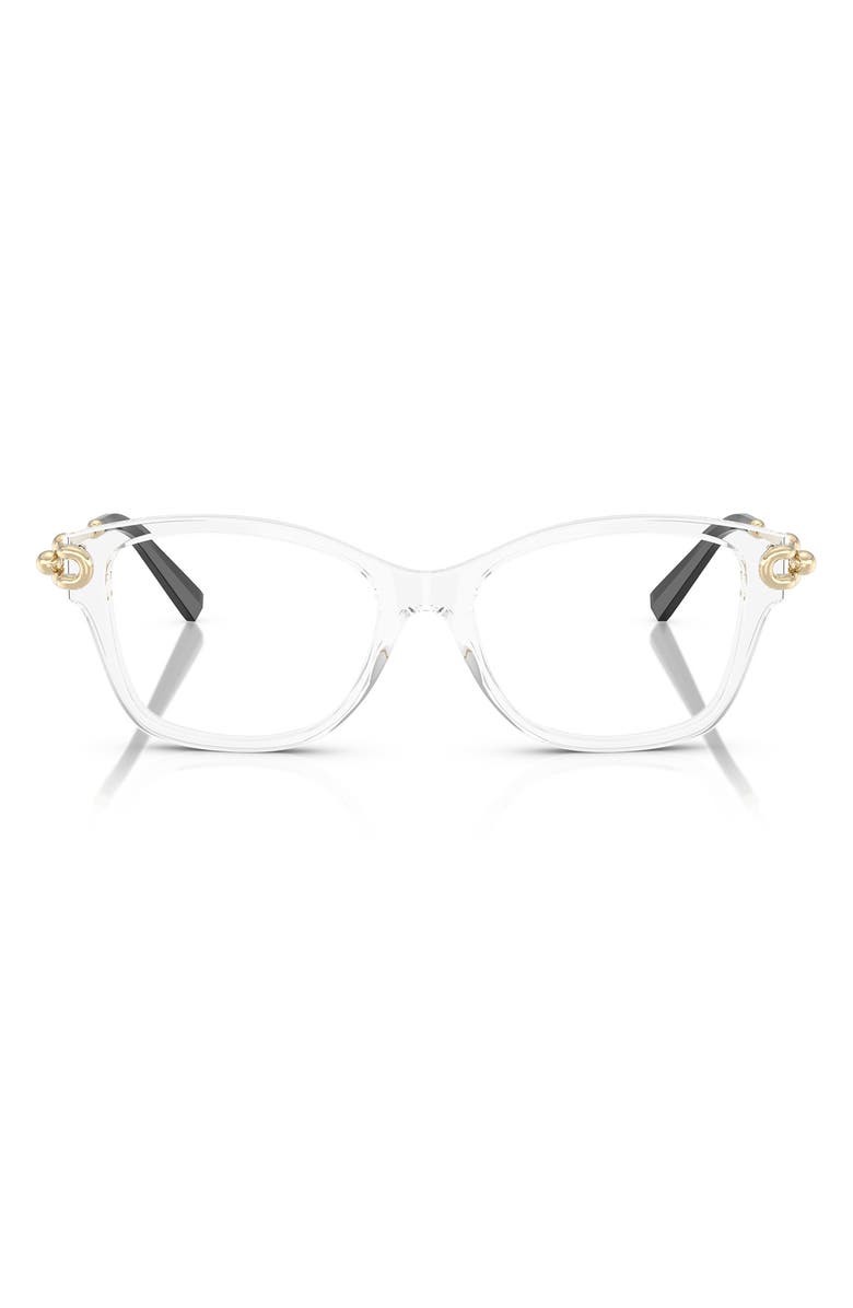 Tiffany & Co. Universal Fit 53mm Rectangular Optical Glasses, Main, color, Crystal/ Demo Lens