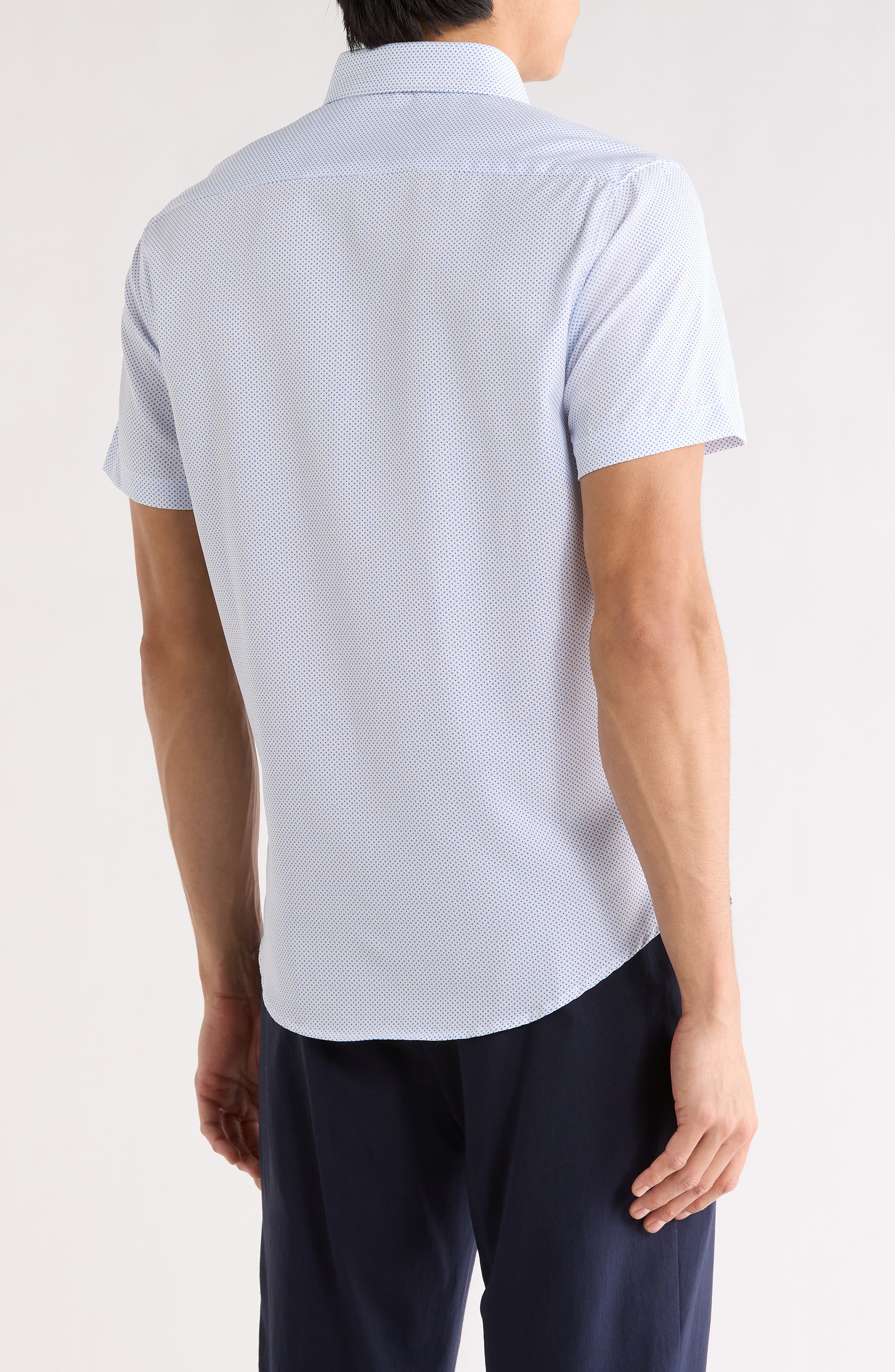 Dot Short Sleeve Tech Button-Down Shirt - image 2