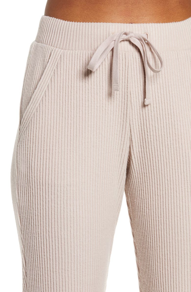 Alo Muse High Waist Rib Joggers, Alternate, color, Dusty Pink